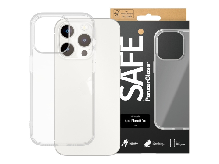 PanzerGlass SAFE. by PanzerGlass Shell to Apple iPhone 15 Pro, Transparent in de groep SMARTPHONE & TABLETS / Mobielbescherming / Apple / iPhone 15 bij TP E-commerce Nordic AB (D10139)