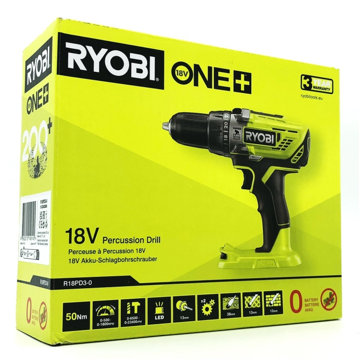 Ryobi One+ R18PD3-0 Hammer drill/screwdriver No battery 18V in de groep HUISHOUDEN & TUIN / Gereedschap / Schroevendraaiers bij TP E-commerce Nordic AB (D10151)