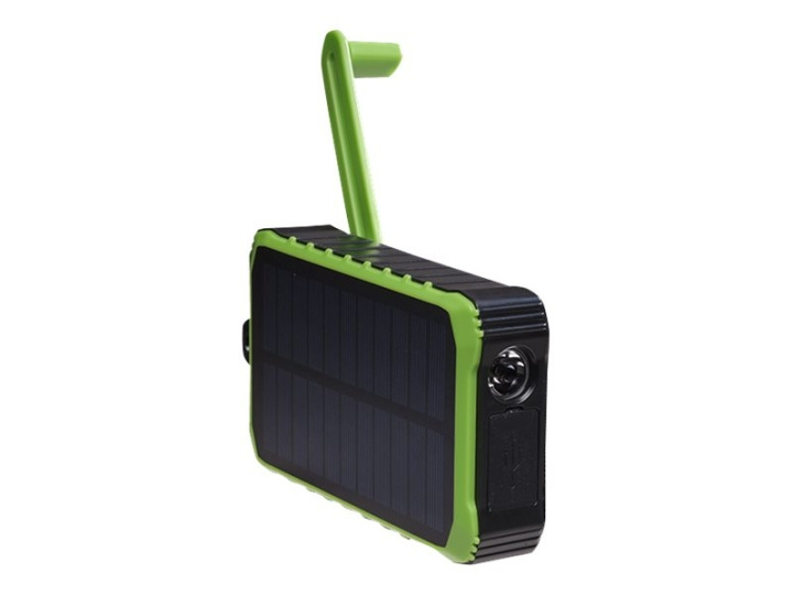 Denver PSO-10012 Solar Power Bank 10000mAh Black Green in de groep SMARTPHONE & TABLETS / Opladers & Kabels / Powerbanks bij TP E-commerce Nordic AB (D10159)