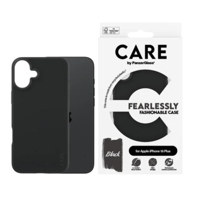 PanzerGlass CARE Fashionable Case for iPhone 16 Plus Black in de groep SMARTPHONE & TABLETS / Mobielbescherming / Apple / iPhone 16 bij TP E-commerce Nordic AB (D10252)