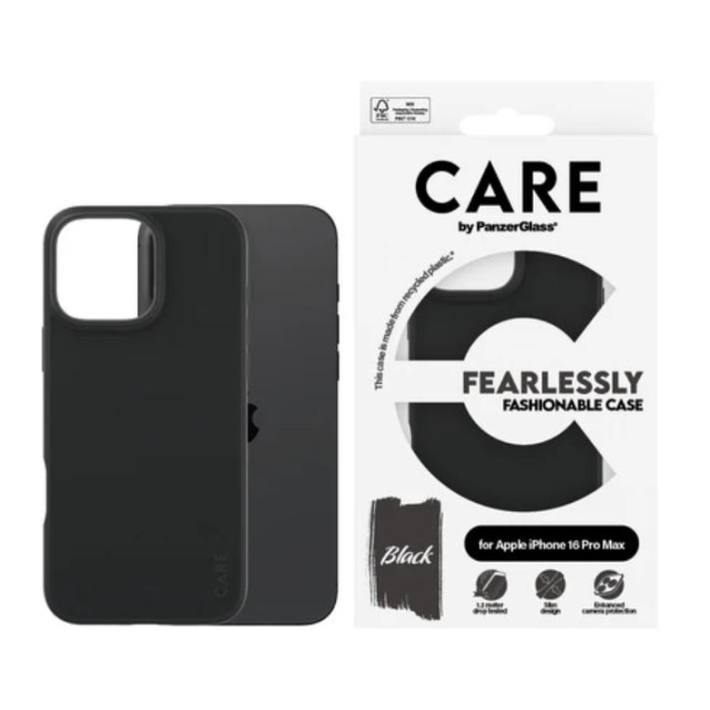 PanzerGlass CARE Fashionable Case for iPhone 16 Pro Max Black in de groep SMARTPHONE & TABLETS / Mobielbescherming / Apple / iPhone 16 bij TP E-commerce Nordic AB (D10253)