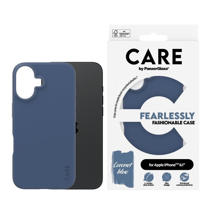 PanzerGlass CARE Fashionable Case for iPhone 16 Blue in de groep SMARTPHONE & TABLETS / Mobielbescherming / Apple / iPhone 16 bij TP E-commerce Nordic AB (D10254)