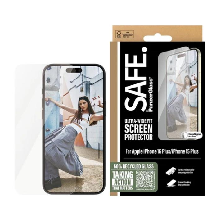 PanzerGlass SAFE. by PanzerGlass Apple iPhone 16 Plus, 15 Plus | Ultra-Wide Fit in de groep SMARTPHONE & TABLETS / Mobielbescherming / Apple / iPhone 16 bij TP E-commerce Nordic AB (D10268)