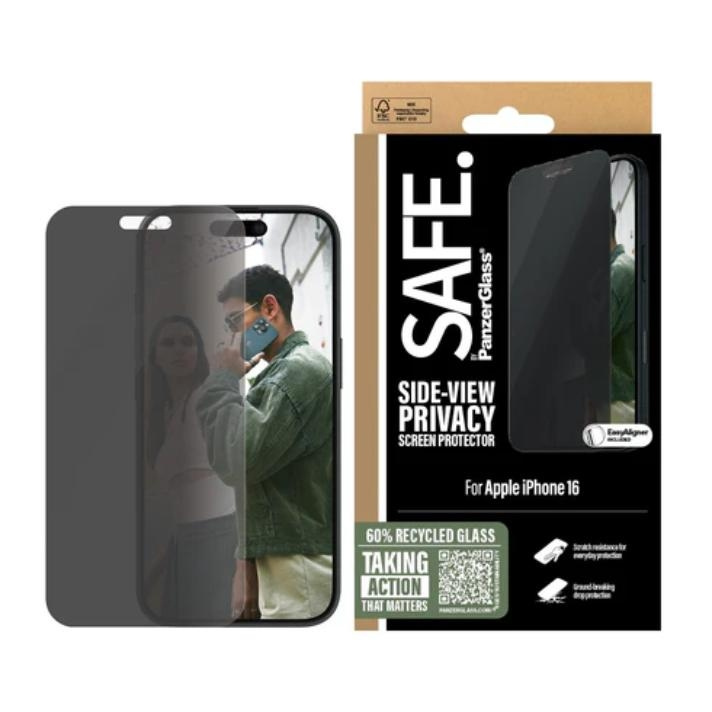 PanzerGlass SAFE. Privacy Screen Protector Apple iPhone 16, 15 | Ultra-Wide Fit in de groep SMARTPHONE & TABLETS / Mobielbescherming / Apple / iPhone 16 bij TP E-commerce Nordic AB (D10270)