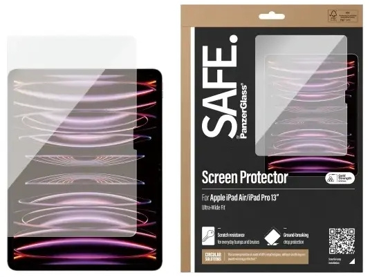 PanzerGlass SAFE Screen protectors Apple iPad Pro 13, iPad Air ULTRA-WIDE fit in de groep SMARTPHONE & TABLETS / Tablet bescherming / Apple iPad bij TP E-commerce Nordic AB (D10281)