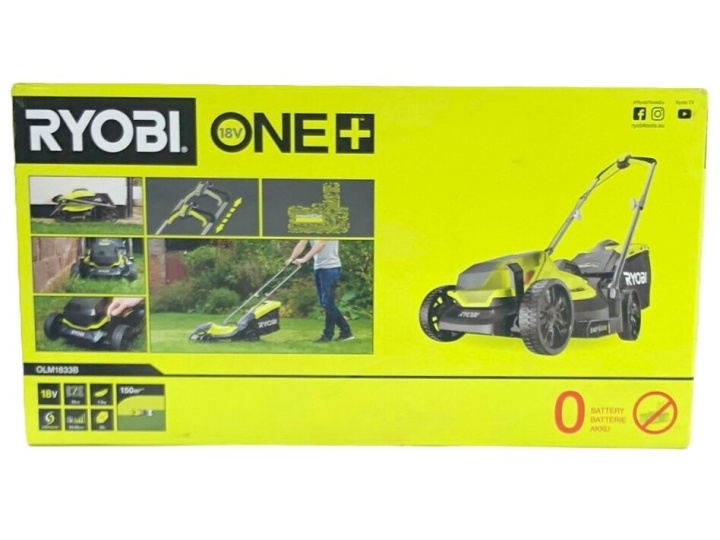 Ryobi One+ OLM1833B Lawn Mower Electric 33 cm Cutting Width in de groep HUISHOUDEN & TUIN / Tuinproducten / Tuingereedschap bij TP E-commerce Nordic AB (D10292)