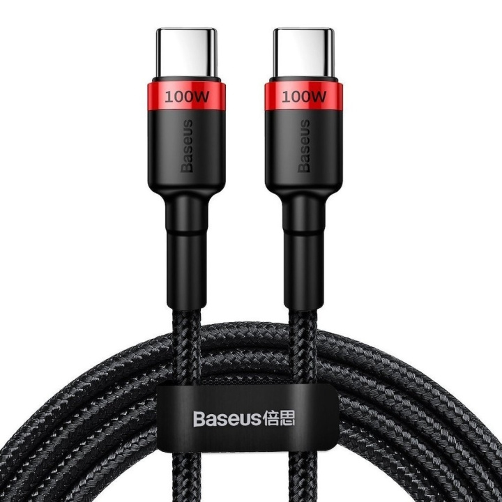 Baseus Cafule USB-C naar USB-C kabel 100W 2m rood/zwart in de groep COMPUTERS & RANDAPPARATUUR / Computerkabels / USB / USB-C bij TP E-commerce Nordic AB (D10310)