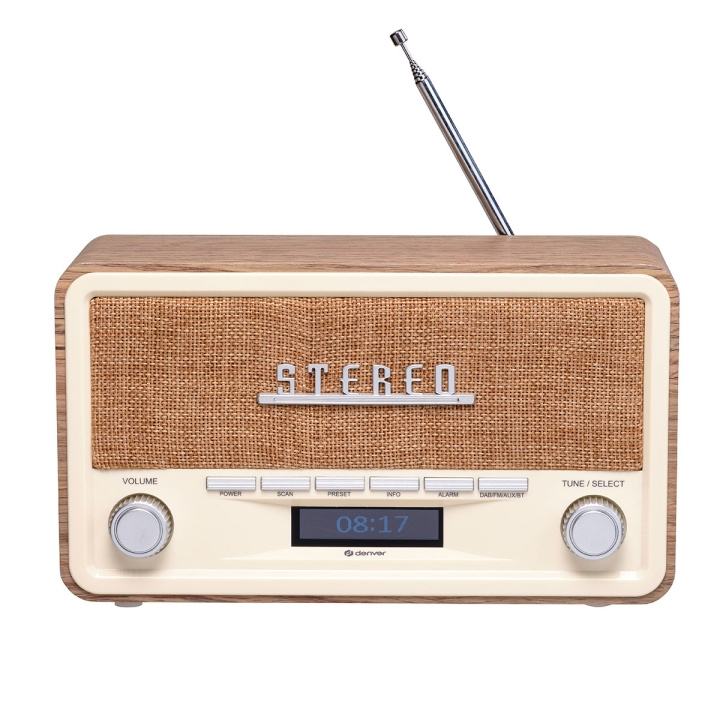 Denver DAB-18LW Radio Wood in de groep HOME ELECTRONICS / Audio & Beeld / Thuisbioscoop, Hifi en Draagbaar / Radio & Wekkers / Draadloze audiozender bij TP E-commerce Nordic AB (D10336)