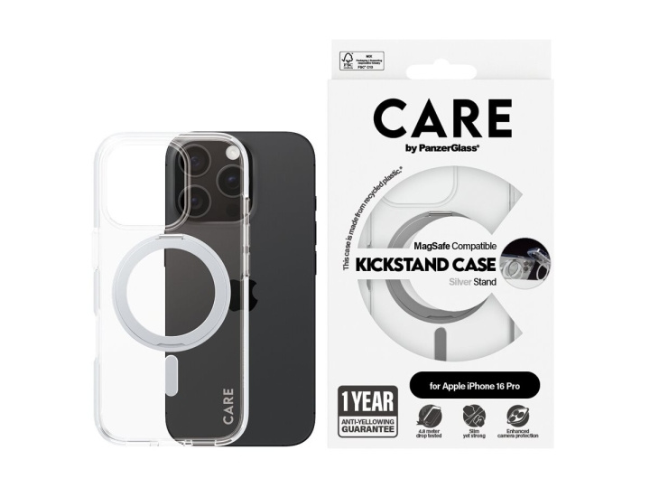 PanzerGlass CARE by PanzerGlass Protective Cover Silver Transparent in de groep SMARTPHONE & TABLETS / Mobielbescherming / Apple / iPhone 16 bij TP E-commerce Nordic AB (D10370)