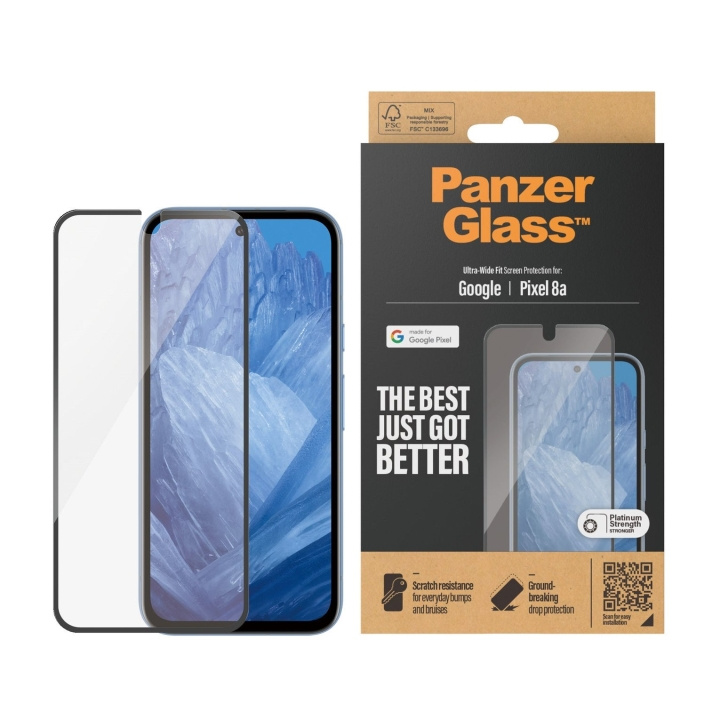 PanzerGlass Screen Protector Pixel 8A Ultra-Wide Fit, Transparent in de groep SMARTPHONE & TABLETS / Mobielbescherming / Google bij TP E-commerce Nordic AB (D10390)