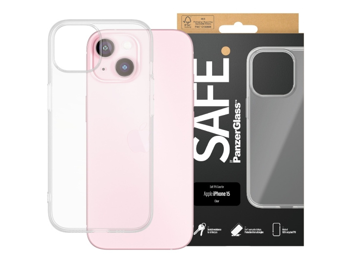 PanzerGlass SAFE. by PanzerGlass Shell to Gennemsigtig Apple iPhone 15, Transparent in de groep SMARTPHONE & TABLETS / Mobielbescherming / Apple / iPhone 15 bij TP E-commerce Nordic AB (D10417)