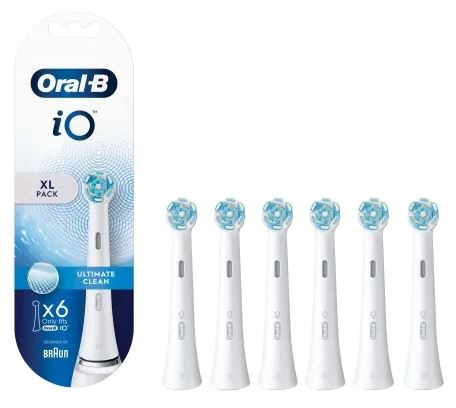 Oral B iO Ultimate Clean Brush heads, White 6 pcs in de groep BEAUTY & HEALTH / Mondverzorging / Elektrische tandenborstelaccessoires bij TP E-commerce Nordic AB (D10462)