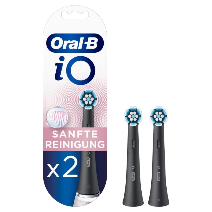 Oral-B iO Gentle Care Black brush heads, 2-pack in de groep BEAUTY & HEALTH / Mondverzorging / Elektrische tandenborstelaccessoires bij TP E-commerce Nordic AB (D10463)