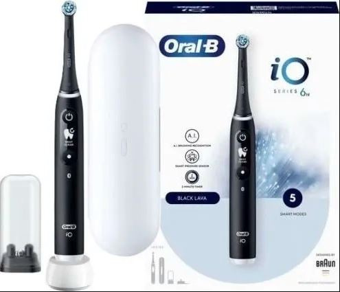 Oral B iO Series 6 Electric Toothbrush, Black Onyx in de groep BEAUTY & HEALTH / Mondverzorging / Elektrische tandenborstels bij TP E-commerce Nordic AB (D10465)