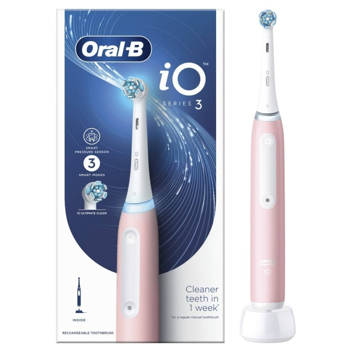 Oral B iO Series 3 Electric toothbrush, Blush Pink in de groep BEAUTY & HEALTH / Mondverzorging / Elektrische tandenborstels bij TP E-commerce Nordic AB (D10471)