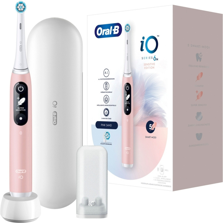 Oral B iO Series 6 Pink Sand + Etui in de groep BEAUTY & HEALTH / Mondverzorging / Elektrische tandenborstels bij TP E-commerce Nordic AB (D10472)