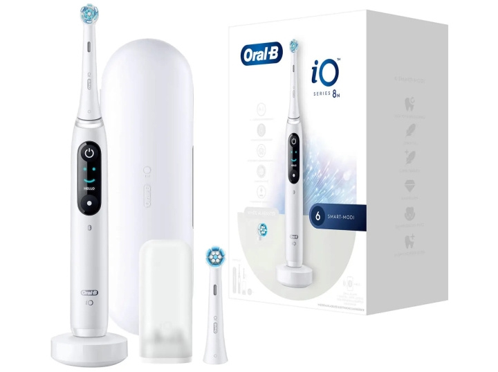 Oral B iO Series 8N Electric toothbrush, White in de groep BEAUTY & HEALTH / Mondverzorging / Elektrische tandenborstels bij TP E-commerce Nordic AB (D10474)