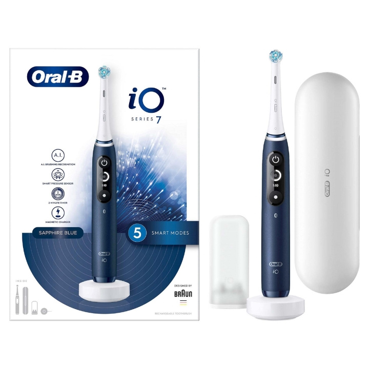 Oral B iO Series 7 Electric toothbrush, Blue in de groep BEAUTY & HEALTH / Mondverzorging / Elektrische tandenborstels bij TP E-commerce Nordic AB (D10477)