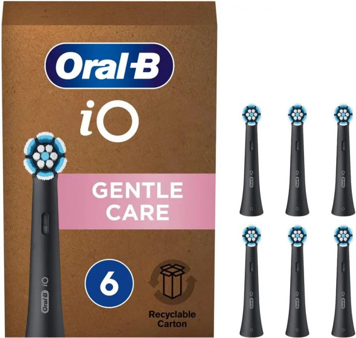 Oral B iO Gentle Care 6-Pack Black in de groep BEAUTY & HEALTH / Makeup / Tools & Make-up set / Borstels & kwastjes bij TP E-commerce Nordic AB (D10479)