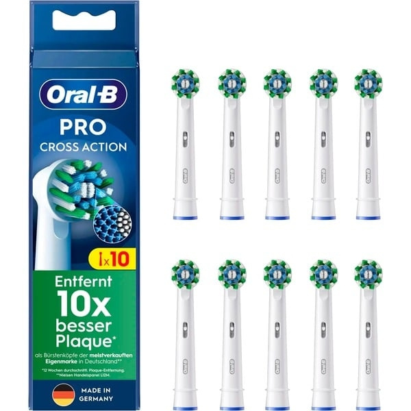 Oral B Cross Action Brush Heads, White 10 pcs in de groep BEAUTY & HEALTH / Mondverzorging / Elektrische tandenborstelaccessoires bij TP E-commerce Nordic AB (D10481)