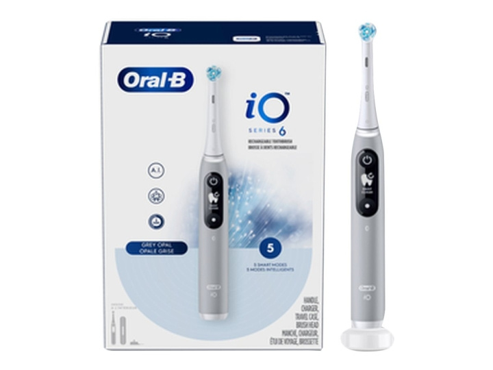 Oral B iO Series 6 Electric toothbrush, Opal grey in de groep BEAUTY & HEALTH / Mondverzorging / Elektrische tandenborstels bij TP E-commerce Nordic AB (D10508)