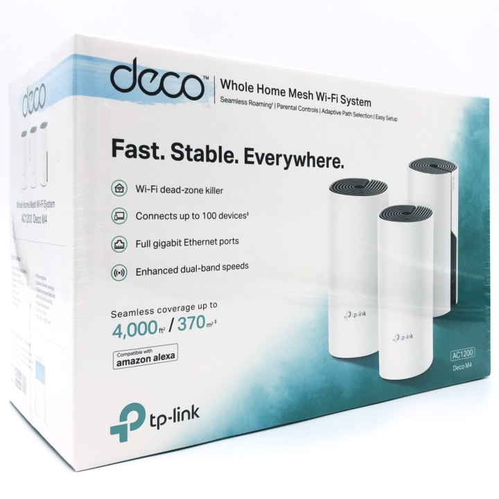 TP-Link DECO M4 Wi-Fi-system Desktop in de groep COMPUTERS & RANDAPPARATUUR / Netwerk / WiFi Extenders bij TP E-commerce Nordic AB (D10514)