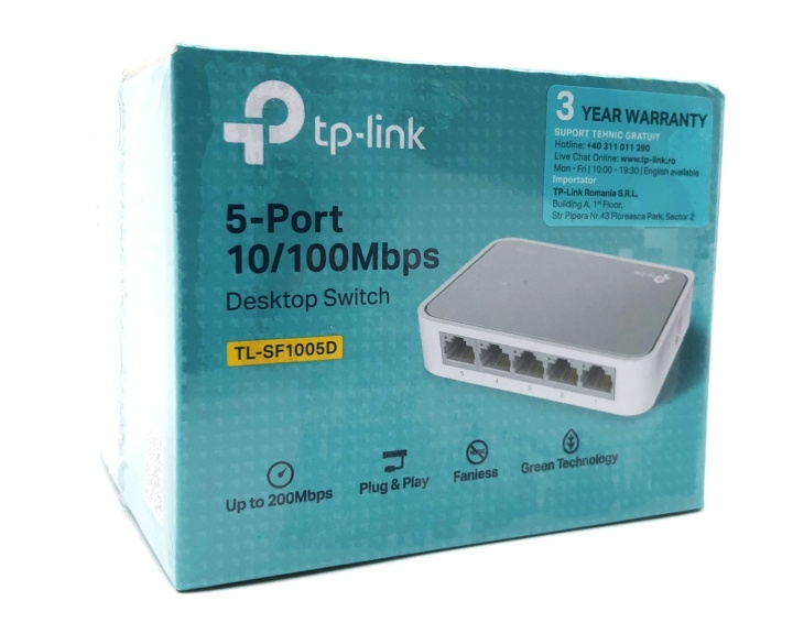 TP-Link TL-SF1005D Mbps Desktop Switch 5-ports 10/100 in de groep COMPUTERS & RANDAPPARATUUR / Netwerk / Schakelaars bij TP E-commerce Nordic AB (D10516)