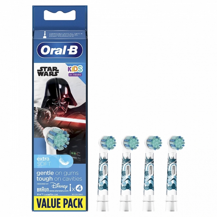 Braun Oral-B Kids Star Wars, 4 pcs. Extra toothbrush head in de groep BEAUTY & HEALTH / Mondverzorging / Elektrische tandenborstelaccessoires bij TP E-commerce Nordic AB (D10526)