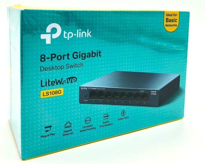 TP-Link LiteWave LS108G Switch 8-port Gigabit in de groep COMPUTERS & RANDAPPARATUUR / Netwerk / Schakelaars bij TP E-commerce Nordic AB (D10624)