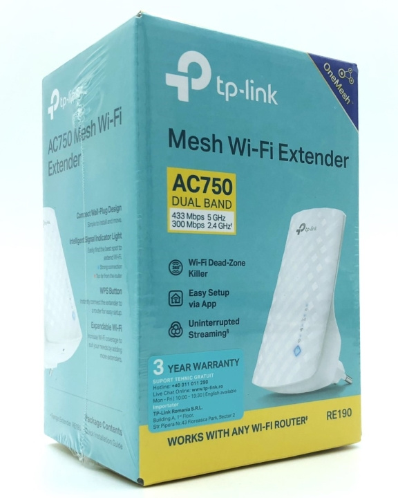 TP-Link RE190 WiFi Range Extender Extern in de groep COMPUTERS & RANDAPPARATUUR / Netwerk / WiFi Extenders bij TP E-commerce Nordic AB (D10642)