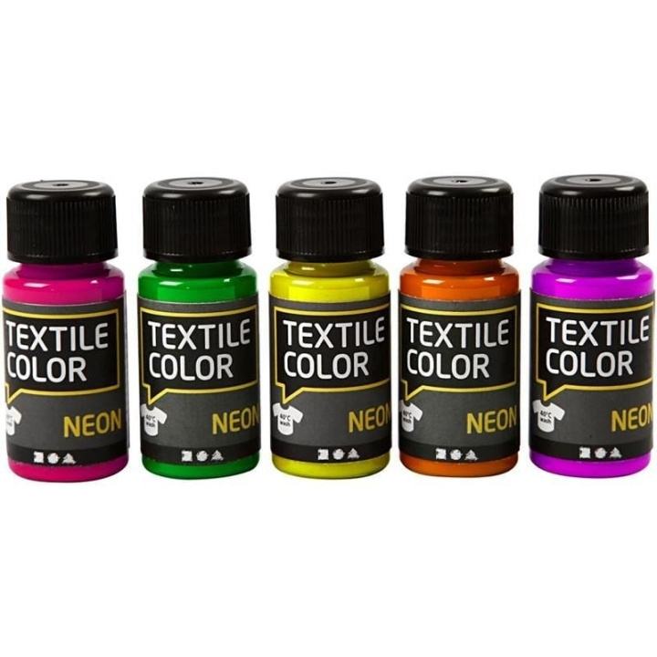 Creative Toys Textielverf - Neon 5 x 50 ml (342280) in de groep SPORT, VRIJE TIJD & HOBBY / Hobby / Hobbykleuren / Babylampen / Kleur ingesteld bij TP E-commerce Nordic AB (D10887)