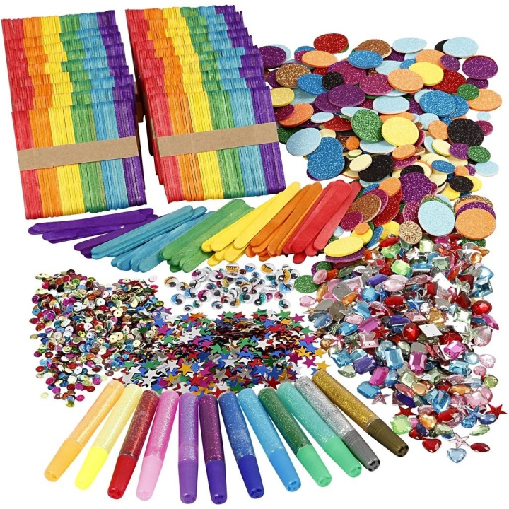 Creative Toys Doe-het-zelf-set - glitter & houten stokjes mega-set (97435) in de groep SPEELGOED, KINDER- & BABYPRODUCTEN / Speelgoed / Ambachten bij TP E-commerce Nordic AB (D10938)