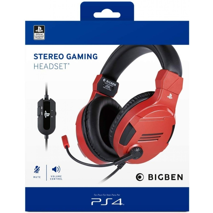 Bigben playstation 4 HW Bigben Stereo Gaming Headset v3 (Rood) in de groep HOME ELECTRONICS / Spelconsoles en accessoires / Sony PlayStation 4 bij TP E-commerce Nordic AB (D11019)