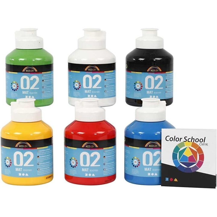 Creative Toys A-Color - Acrylverf - Mat - 6 x 500 ml (32132) in de groep SPORT, VRIJE TIJD & HOBBY / Hobby / Schilderen & tekenen / Kunstenaarkleuren / Acryl bij TP E-commerce Nordic AB (D11150)