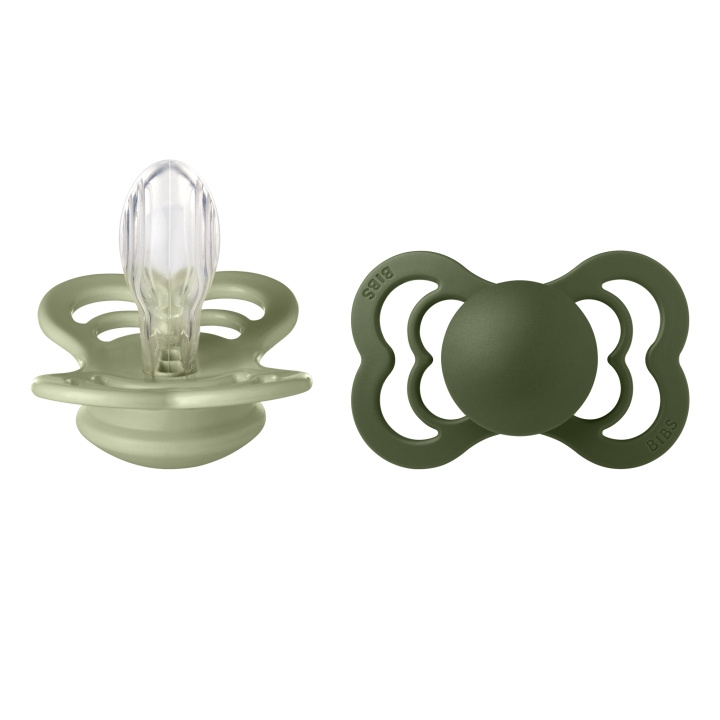 BIBS Fopspeen Supreme 2 PACK Silicone - Sage/Hunter Green - Maat 2 in de groep SPEELGOED, KINDER- & BABYPRODUCTEN / Babygadgets / Fopspenen & Bijtringen bij TP E-commerce Nordic AB (D11288)