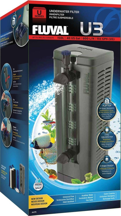 Fluval Intern Filter U3 600L/H Voor Aquaria <150L - (126.2475) in de groep HUISHOUDEN & TUIN / Huisdieraccessoires / Aquariumaccessoires bij TP E-commerce Nordic AB (D11324)