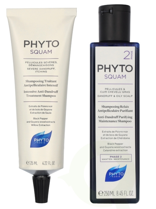 Phyto Phytosquam Purifying Shampoo Duo Set 375 ml Maintenance Shampoo 250ml/Treatment Shampoo 125ml in de groep BEAUTY & HEALTH / Haar & Styling / Haarverzorging / Shampoo bij TP E-commerce Nordic AB (D11771)