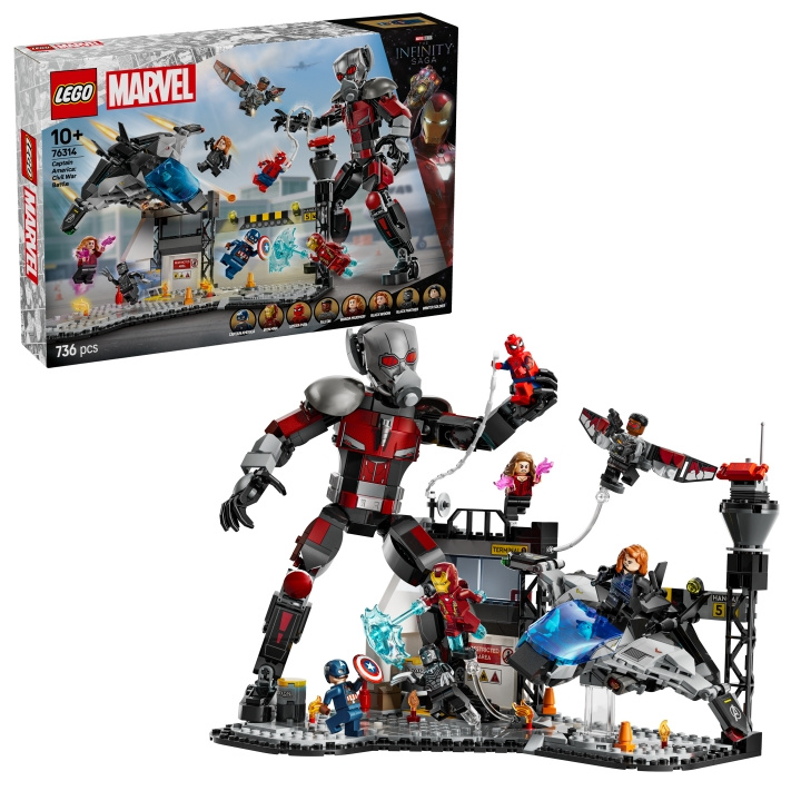 LEGO Superhelden - Captain America: Burgeroorlog Action Battle (76314) in de groep SPEELGOED, KINDER- & BABYPRODUCTEN / Speelgoed / Bouwspeelgoed / Lego bij TP E-commerce Nordic AB (D12263)