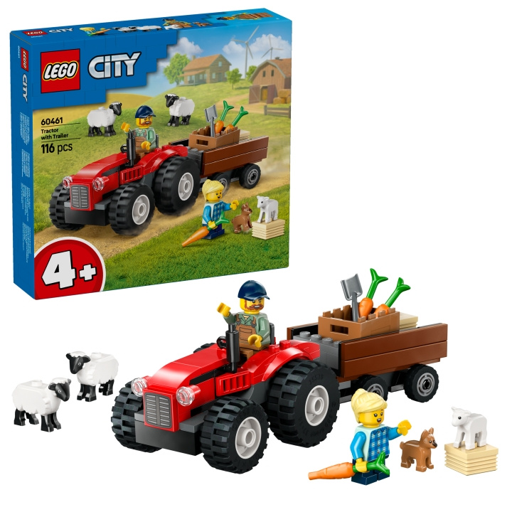 LEGO LEGO Stad - Rode Boerderij trekker met aanhanger & schapen (60461) in de groep SPEELGOED, KINDER- & BABYPRODUCTEN / Speelgoed / Bouwspeelgoed / Lego bij TP E-commerce Nordic AB (D12298)