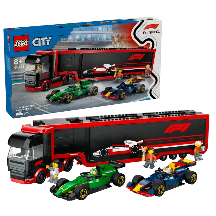 LEGO LEGO City - F1® Truck met RB20 & AMR24 F1® Auto\'s (60445) in de groep SPEELGOED, KINDER- & BABYPRODUCTEN / Speelgoed / Bouwspeelgoed / Lego bij TP E-commerce Nordic AB (D12305)