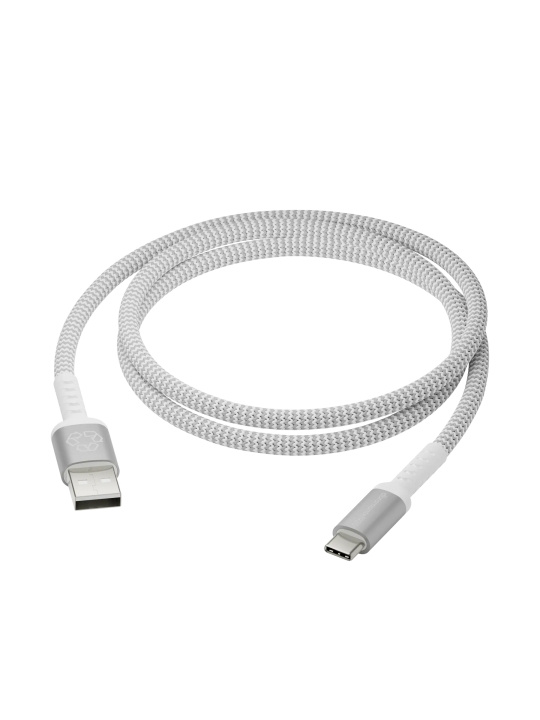 dbramante1928 Re-Charge Pro gevlochten kabel - USB-A naar USB-C, 1,2 m - Wit in de groep COMPUTERS & RANDAPPARATUUR / Computerkabels / USB / USB-C bij TP E-commerce Nordic AB (D12392)