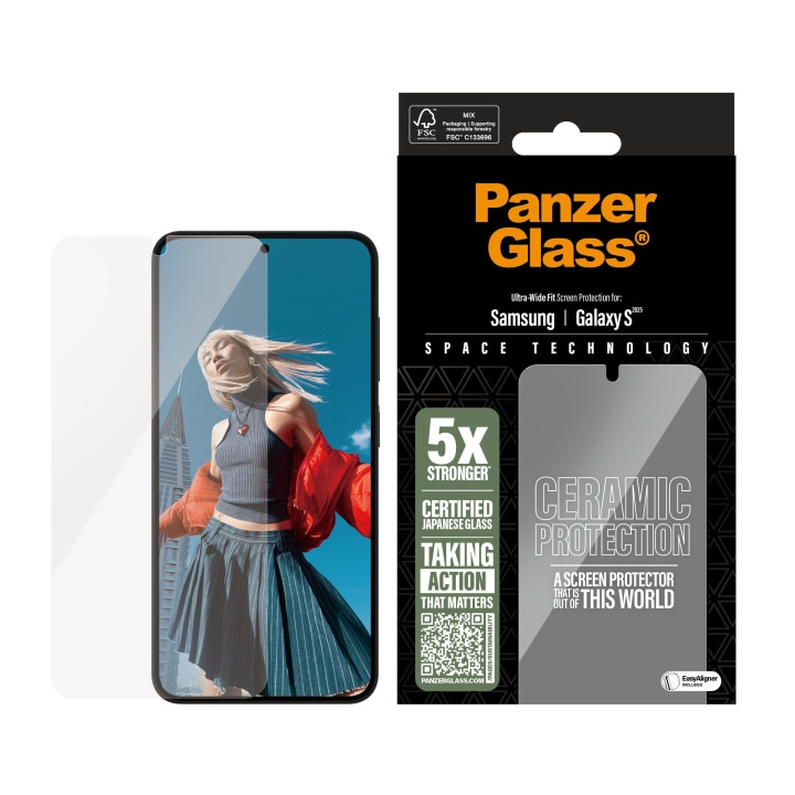 PanzerGlass Keramische Screen Protector Samsung Galaxy S25 - Ultra-Wide Fit in de groep SMARTPHONE & TABLETS / Mobielbescherming / Samsung bij TP E-commerce Nordic AB (D12457)