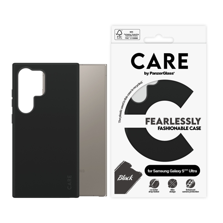 CARE by PanzerGlass - Modieus Hoesje Zwart Samsung Galaxy S25 Ultra in de groep SMARTPHONE & TABLETS / Mobielbescherming / Samsung bij TP E-commerce Nordic AB (D12461)