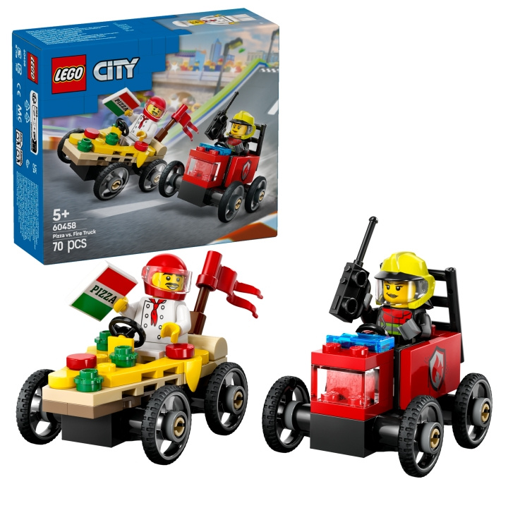 LEGO LEGO Stad - Raceautopack: Pizza vs. Brandweerwagen (60458) in de groep SPEELGOED, KINDER- & BABYPRODUCTEN / Speelgoed / Bouwspeelgoed / Lego bij TP E-commerce Nordic AB (D12512)