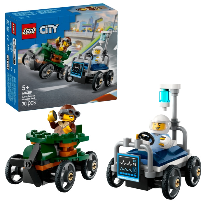 LEGO LEGO Stad - Racewagen Pack: Vliegtuig vs Ziekenhuisbed (60459) in de groep SPEELGOED, KINDER- & BABYPRODUCTEN / Speelgoed / Bouwspeelgoed / Lego bij TP E-commerce Nordic AB (D12513)