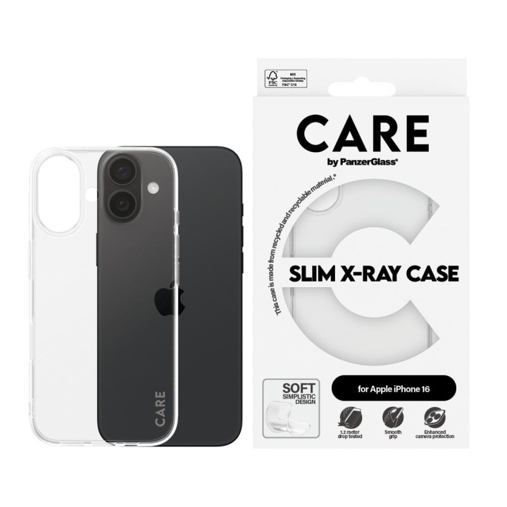 CARE by PanzerGlass - Hoesje - Transparant - iPhone 16 in de groep SMARTPHONE & TABLETS / Mobielbescherming / Apple / iPhone 16 bij TP E-commerce Nordic AB (D12566)