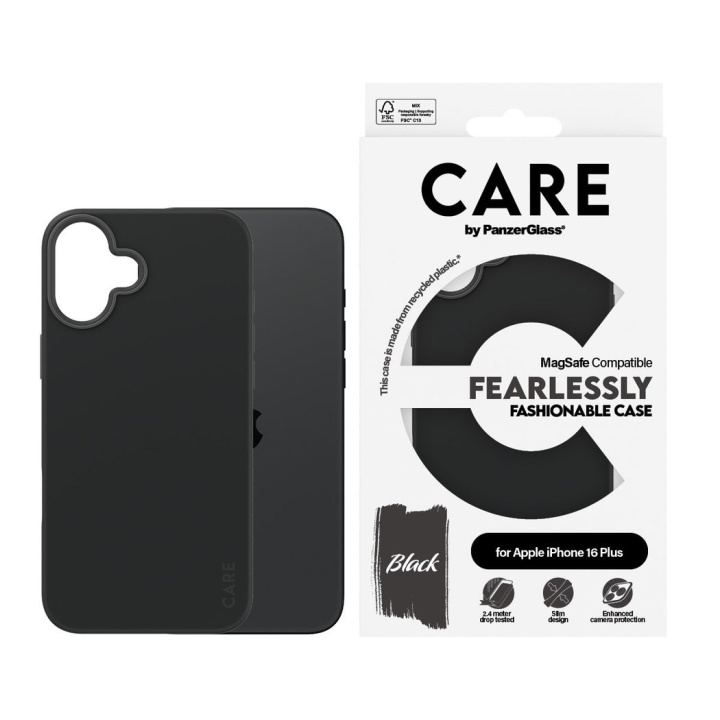 CARE by PanzerGlass - Geval - Zwart - MagSafe - iPhone 16 Plus in de groep SMARTPHONE & TABLETS / Mobielbescherming / Apple / iPhone 16 bij TP E-commerce Nordic AB (D12567)