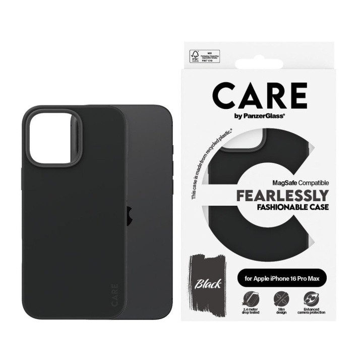 CARE by PanzerGlass - Zwart hoesje met MagSafe voor iPhone 16 Pro Max in de groep SMARTPHONE & TABLETS / Mobielbescherming / Apple / iPhone 16 bij TP E-commerce Nordic AB (D12573)