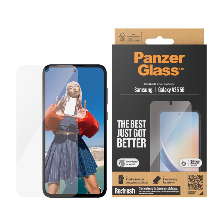 PanzerGlass Screen Protector - Samsung Galaxy A35 5G - Ultra-Wide Fit in de groep SMARTPHONE & TABLETS / Mobielbescherming / Samsung bij TP E-commerce Nordic AB (D12583)