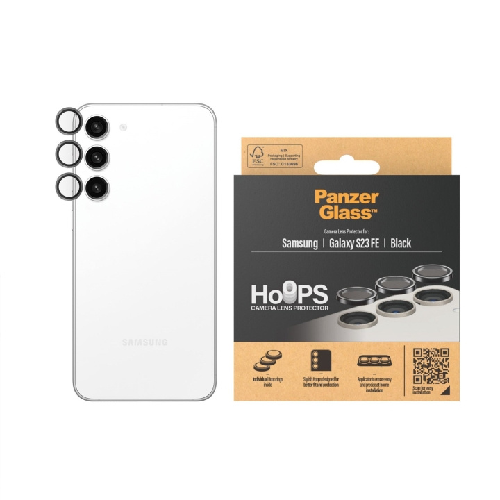 PanzerGlass HOOPS - Beschermer voor de cameralens - Samsung Galaxy S23 FE - Zwart in de groep SMARTPHONE & TABLETS / Mobielbescherming / Samsung bij TP E-commerce Nordic AB (D12586)